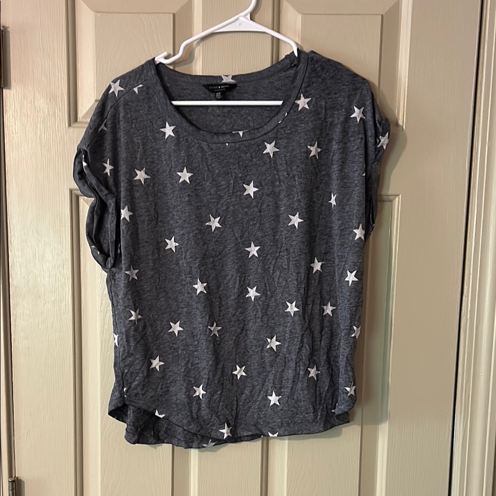 Navy Star Print Women's Top